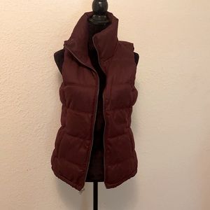 Old Navy Burgundy Twill Puffy Vest